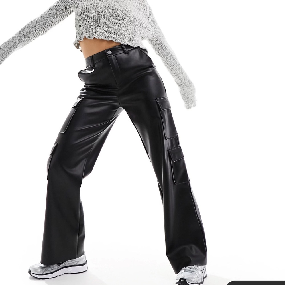 ASOS Faux leather cargo pants